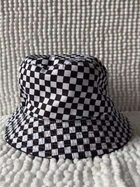 Kids Black & White Checkerboard Bucket Hat